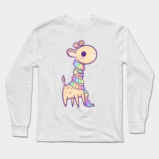 Rainbow Scarf Giraffe Long Sleeve T-Shirt